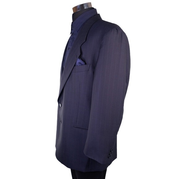 Mani Men's Striped 2 Button Sport Coat Jacket Blazer Wool Size 44RS Casual Suits - Picture 7 of 15